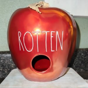 Rae Dunn Iridescent Rotten Apple Birdhouse Halloween Home Decor Magenta